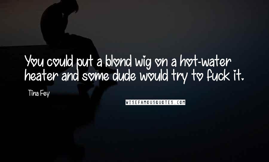 Tina Fey Quotes: You could put a blond wig on a hot-water heater and some dude would try to fuck it.
