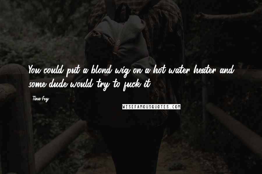 Tina Fey Quotes: You could put a blond wig on a hot-water heater and some dude would try to fuck it.