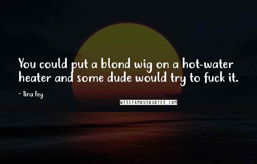 Tina Fey Quotes: You could put a blond wig on a hot-water heater and some dude would try to fuck it.