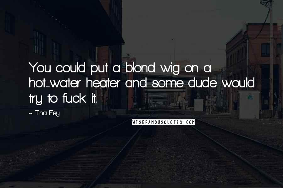 Tina Fey Quotes: You could put a blond wig on a hot-water heater and some dude would try to fuck it.