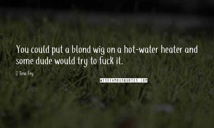 Tina Fey Quotes: You could put a blond wig on a hot-water heater and some dude would try to fuck it.