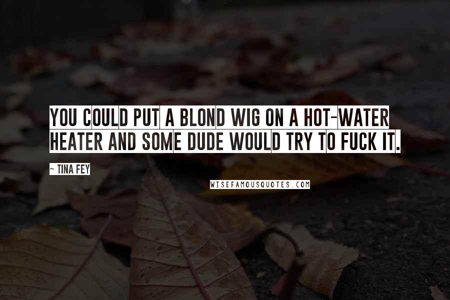 Tina Fey Quotes: You could put a blond wig on a hot-water heater and some dude would try to fuck it.