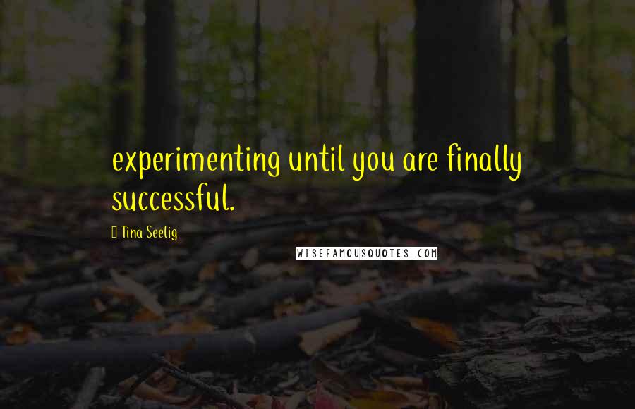 Tina Seelig Quotes: experimenting until you are finally successful.