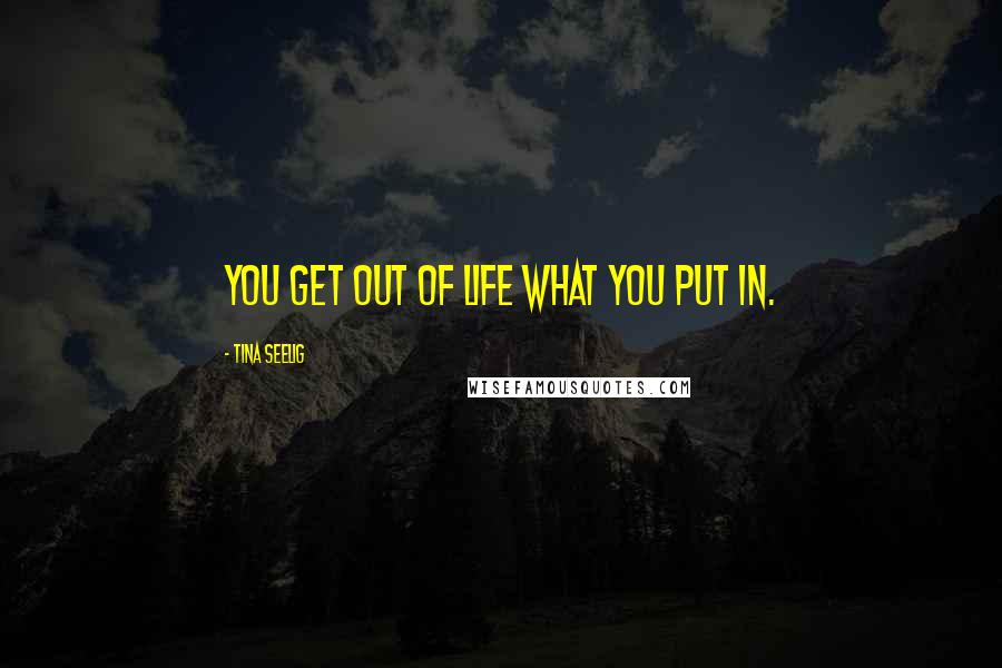 Tina Seelig Quotes: You get out of life what you put in.