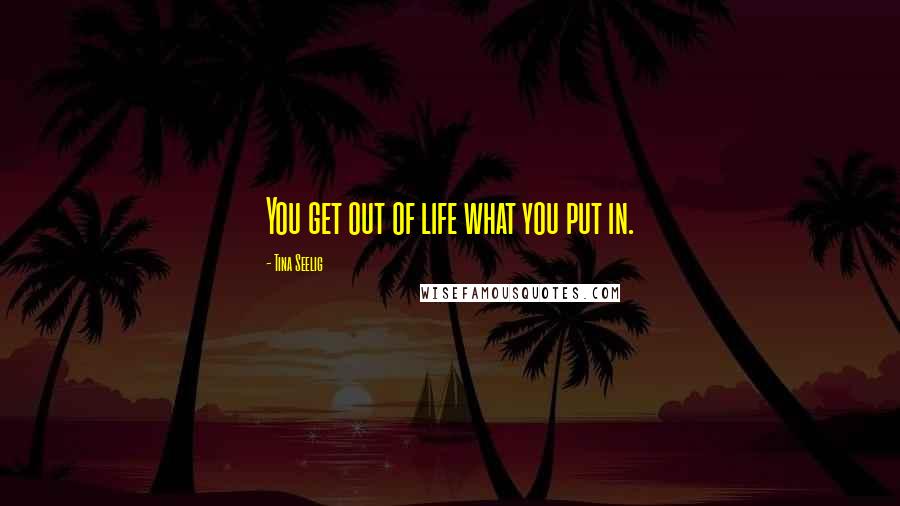 Tina Seelig Quotes: You get out of life what you put in.