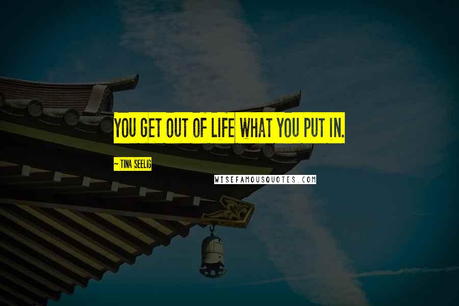 Tina Seelig Quotes: You get out of life what you put in.