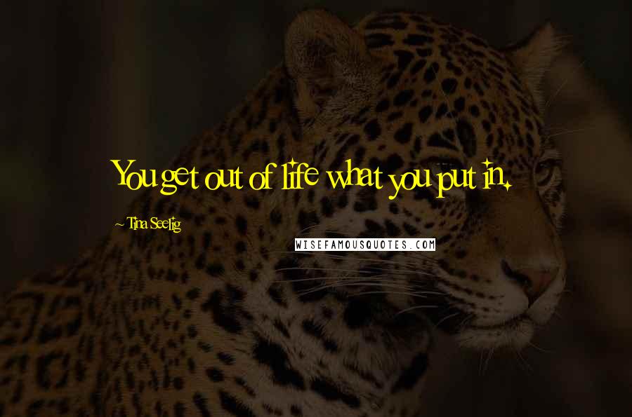 Tina Seelig Quotes: You get out of life what you put in.