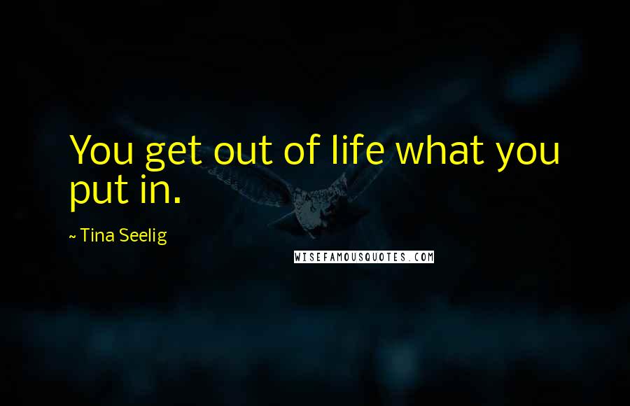 Tina Seelig Quotes: You get out of life what you put in.