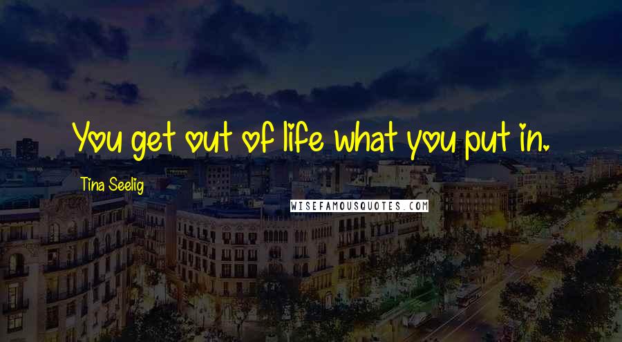 Tina Seelig Quotes: You get out of life what you put in.