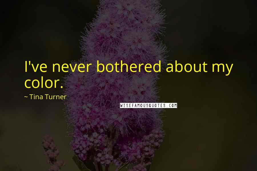 Tina Turner Quotes: I've never bothered about my color.