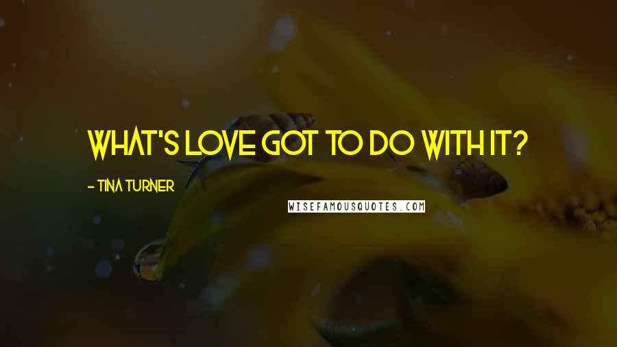 Tina Turner Quotes: What's love got to do with it?
