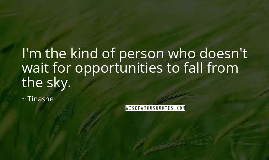 Tinashe Quotes: I'm the kind of person who doesn't wait for opportunities to fall from the sky.