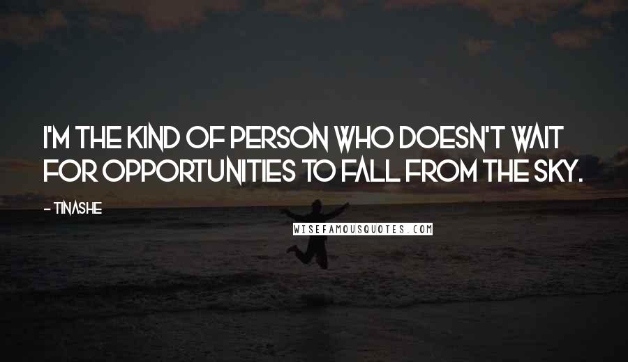 Tinashe Quotes: I'm the kind of person who doesn't wait for opportunities to fall from the sky.