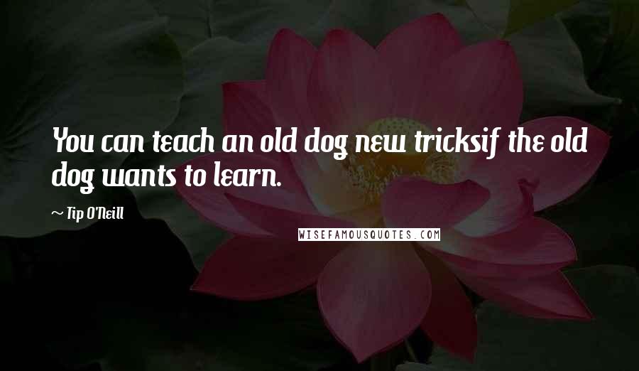 Tip O'Neill Quotes: You can teach an old dog new tricksif the old dog wants to learn.