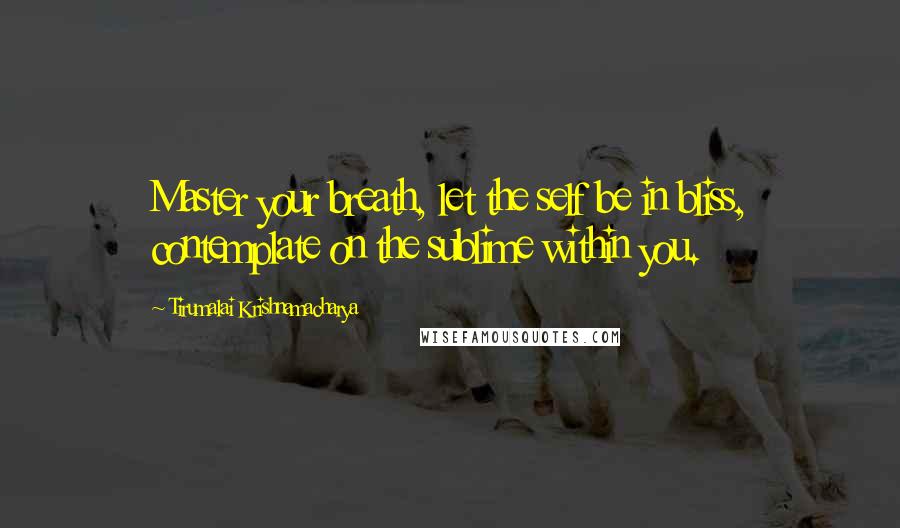 Tirumalai Krishnamacharya Quotes: Master your breath, let the self be in bliss, contemplate on the sublime within you.