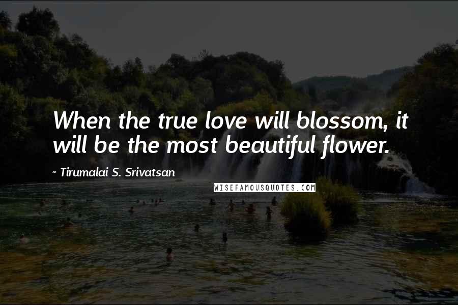 Tirumalai S. Srivatsan Quotes: When the true love will blossom, it will be the most beautiful flower.