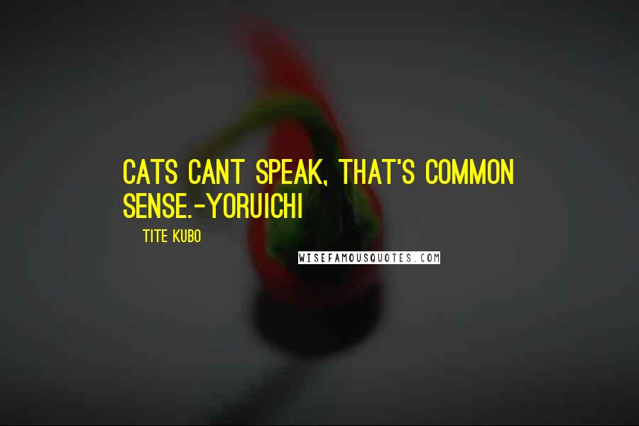 Tite Kubo Quotes: Cats cant speak, that's common sense.-Yoruichi