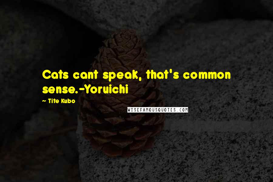 Tite Kubo Quotes: Cats cant speak, that's common sense.-Yoruichi