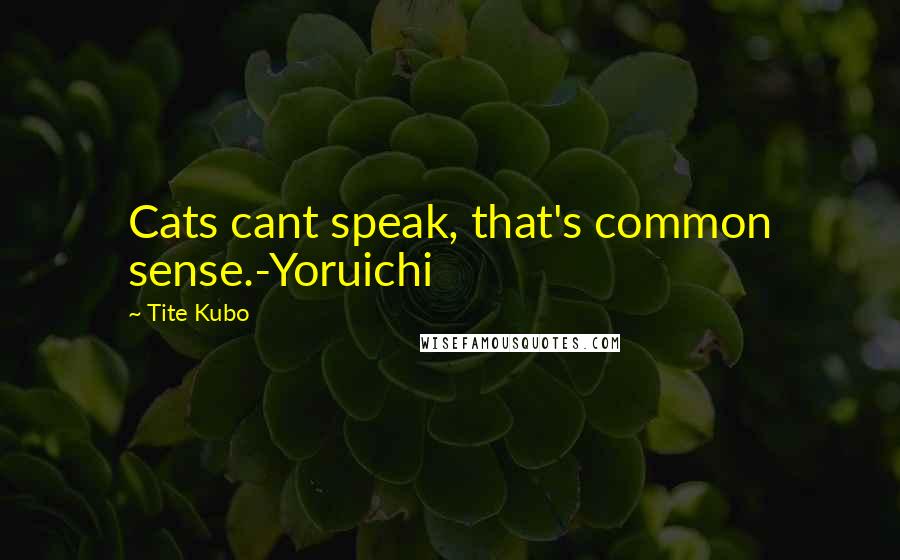 Tite Kubo Quotes: Cats cant speak, that's common sense.-Yoruichi