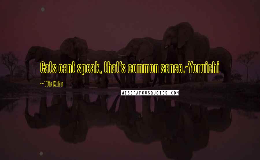 Tite Kubo Quotes: Cats cant speak, that's common sense.-Yoruichi