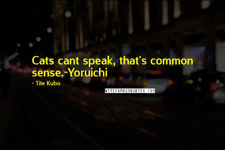 Tite Kubo Quotes: Cats cant speak, that's common sense.-Yoruichi