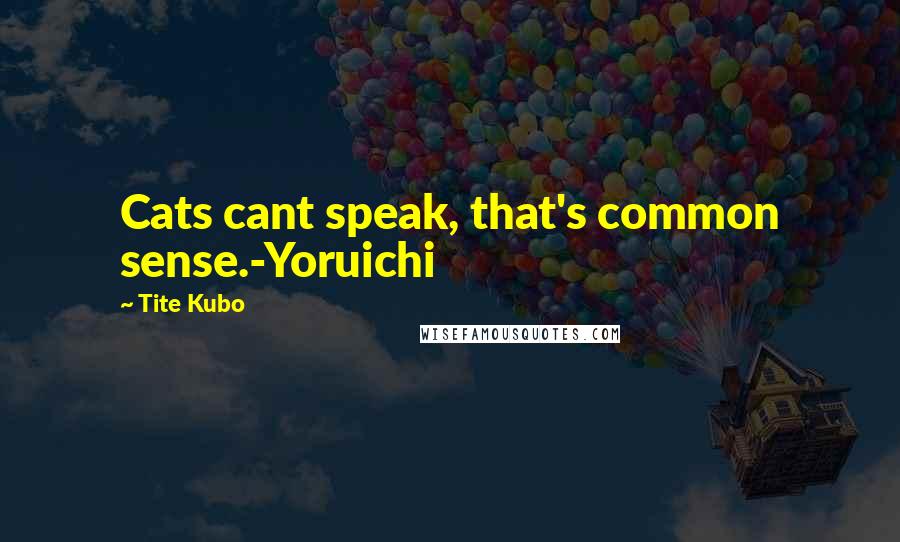 Tite Kubo Quotes: Cats cant speak, that's common sense.-Yoruichi