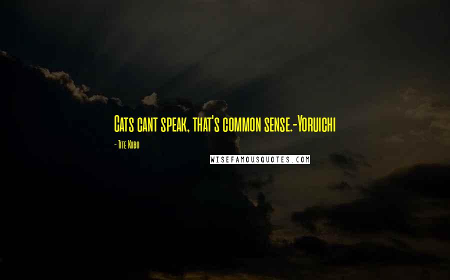 Tite Kubo Quotes: Cats cant speak, that's common sense.-Yoruichi