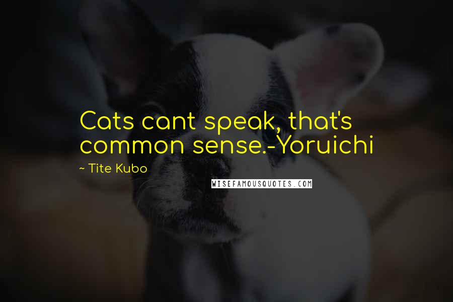 Tite Kubo Quotes: Cats cant speak, that's common sense.-Yoruichi