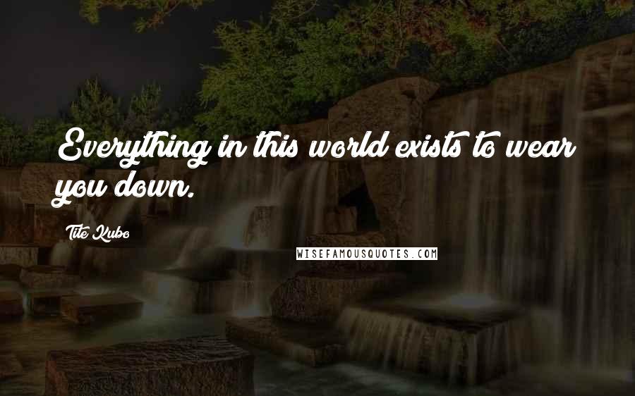 Tite Kubo Quotes: Everything in this world exists to wear you down.