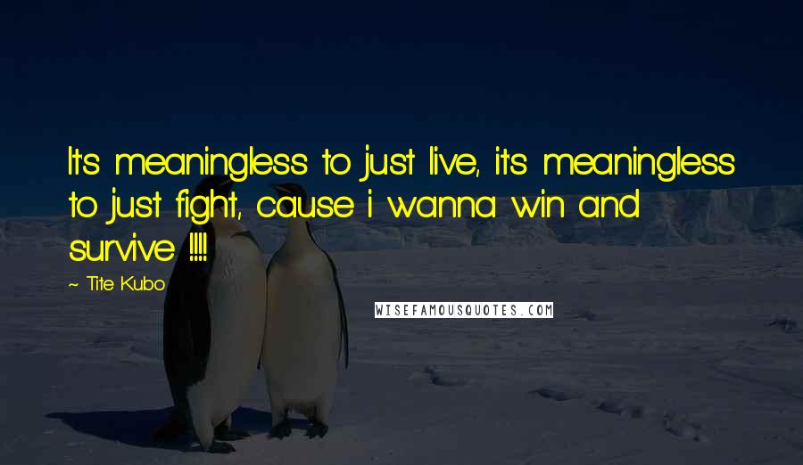 Tite Kubo Quotes: It's meaningless to just live, it's meaningless to just fight, cause i wanna win and survive !!!!