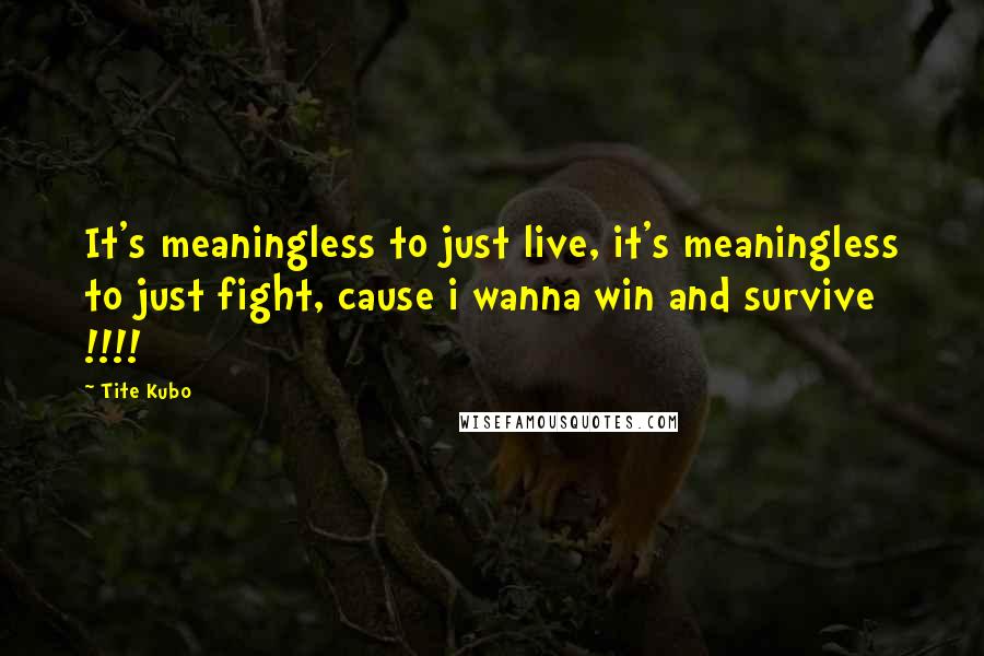 Tite Kubo Quotes: It's meaningless to just live, it's meaningless to just fight, cause i wanna win and survive !!!!