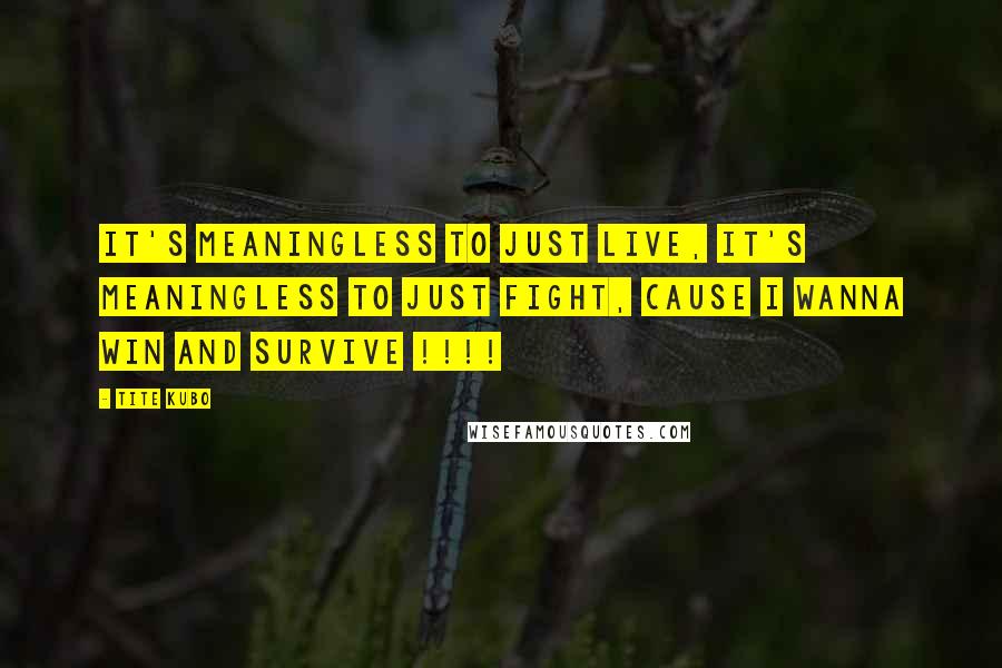 Tite Kubo Quotes: It's meaningless to just live, it's meaningless to just fight, cause i wanna win and survive !!!!