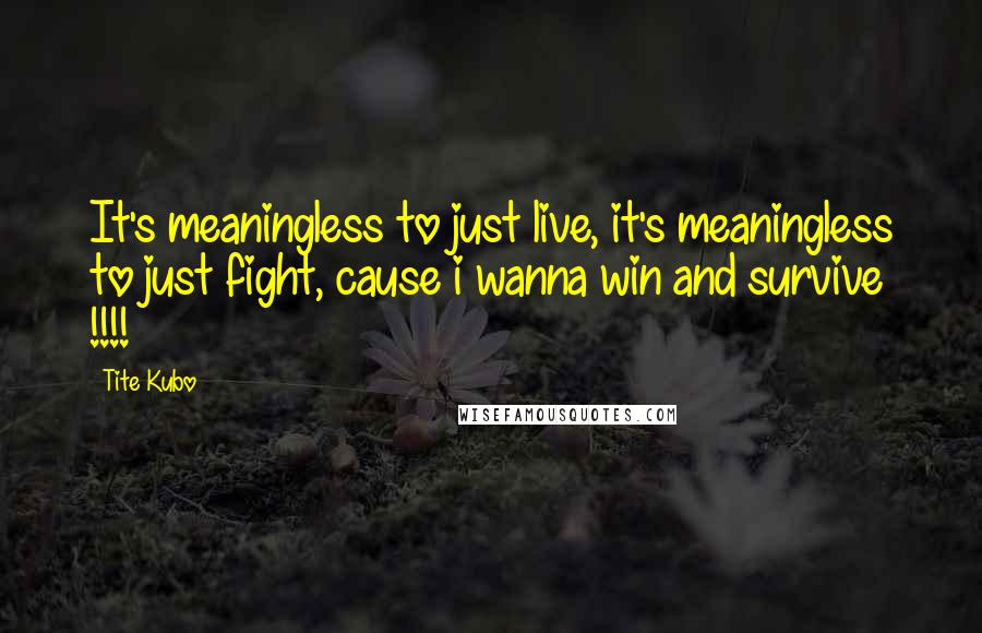 Tite Kubo Quotes: It's meaningless to just live, it's meaningless to just fight, cause i wanna win and survive !!!!