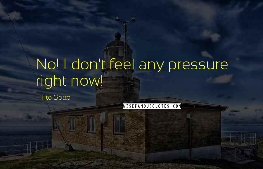 Tito Sotto Quotes: No! I don't feel any pressure right now!