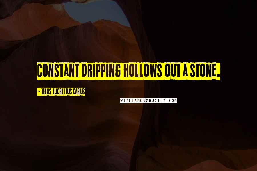 Titus Lucretius Carus Quotes: Constant dripping hollows out a stone.