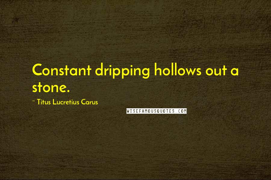 Titus Lucretius Carus Quotes: Constant dripping hollows out a stone.