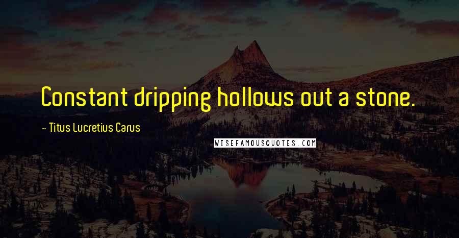 Titus Lucretius Carus Quotes: Constant dripping hollows out a stone.