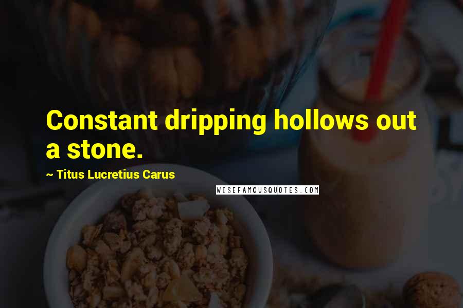 Titus Lucretius Carus Quotes: Constant dripping hollows out a stone.