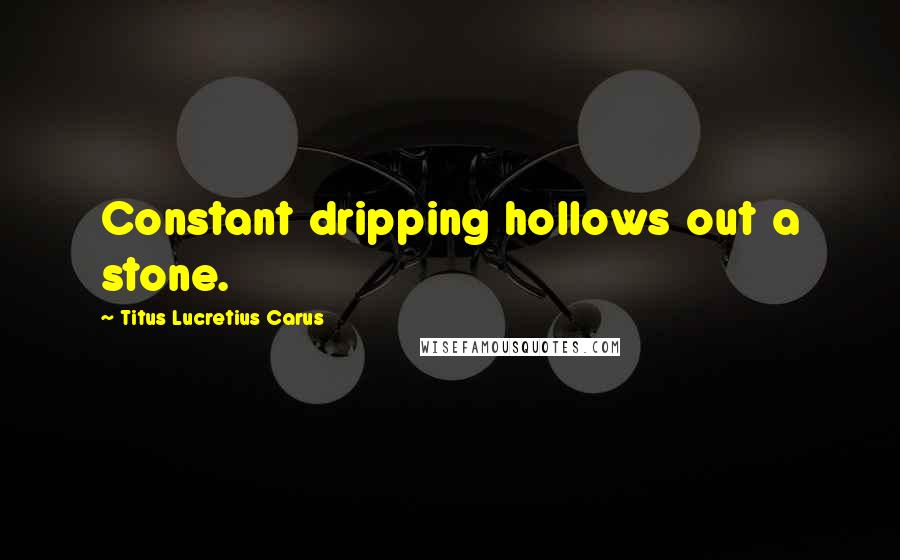Titus Lucretius Carus Quotes: Constant dripping hollows out a stone.