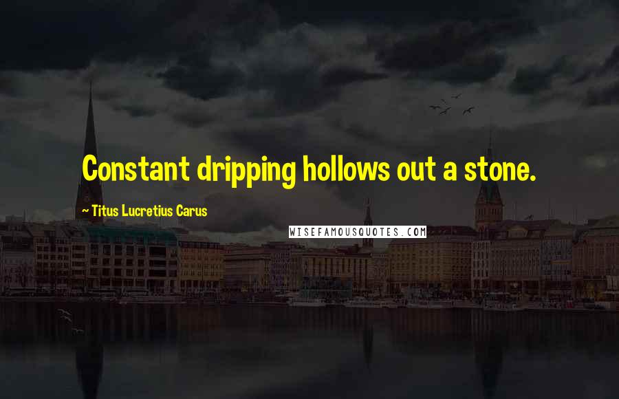 Titus Lucretius Carus Quotes: Constant dripping hollows out a stone.