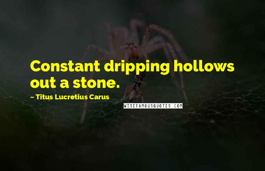 Titus Lucretius Carus Quotes: Constant dripping hollows out a stone.