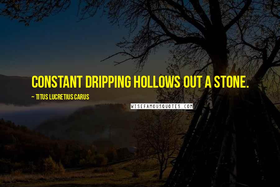 Titus Lucretius Carus Quotes: Constant dripping hollows out a stone.