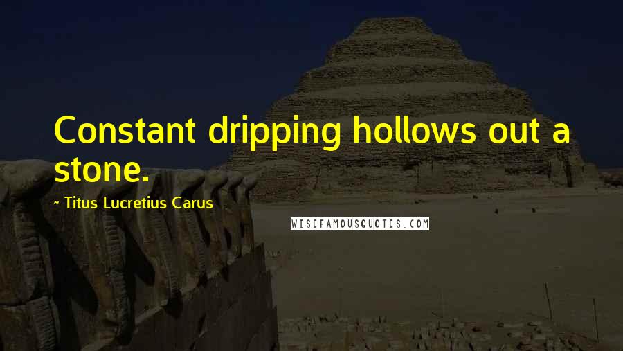 Titus Lucretius Carus Quotes: Constant dripping hollows out a stone.