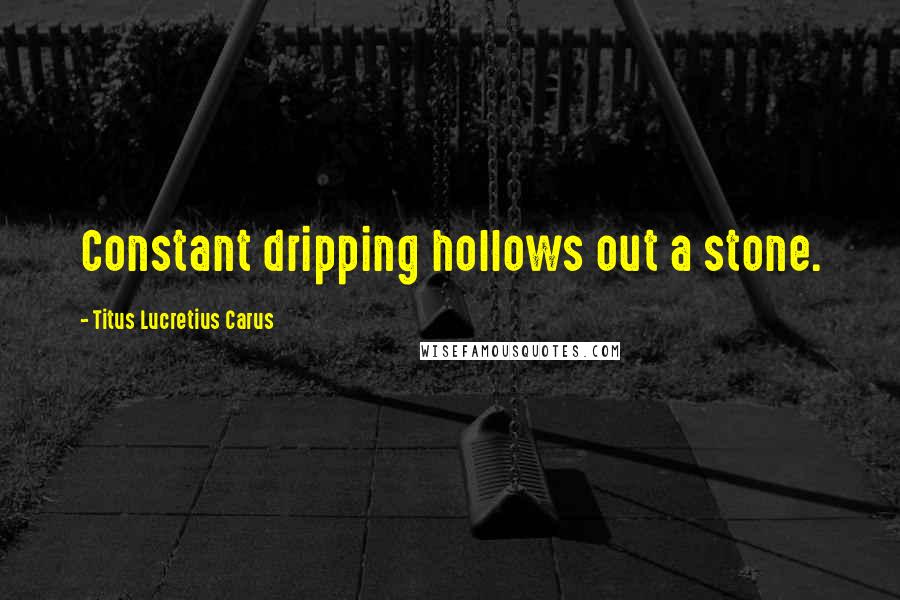 Titus Lucretius Carus Quotes: Constant dripping hollows out a stone.