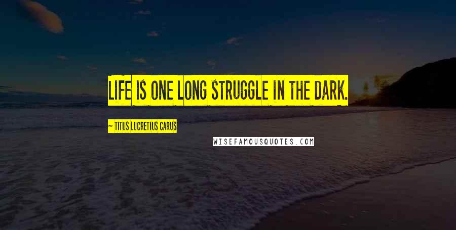 Titus Lucretius Carus Quotes: Life is one long struggle in the dark.