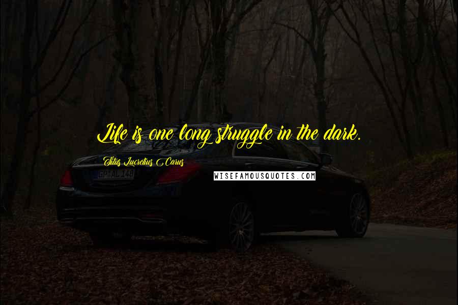 Titus Lucretius Carus Quotes: Life is one long struggle in the dark.