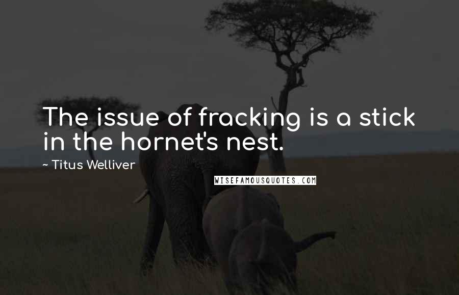 Titus Welliver Quotes: The issue of fracking is a stick in the hornet's nest.