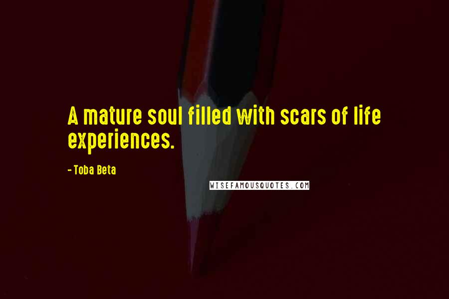 Toba Beta Quotes: A mature soul filled with scars of life experiences.