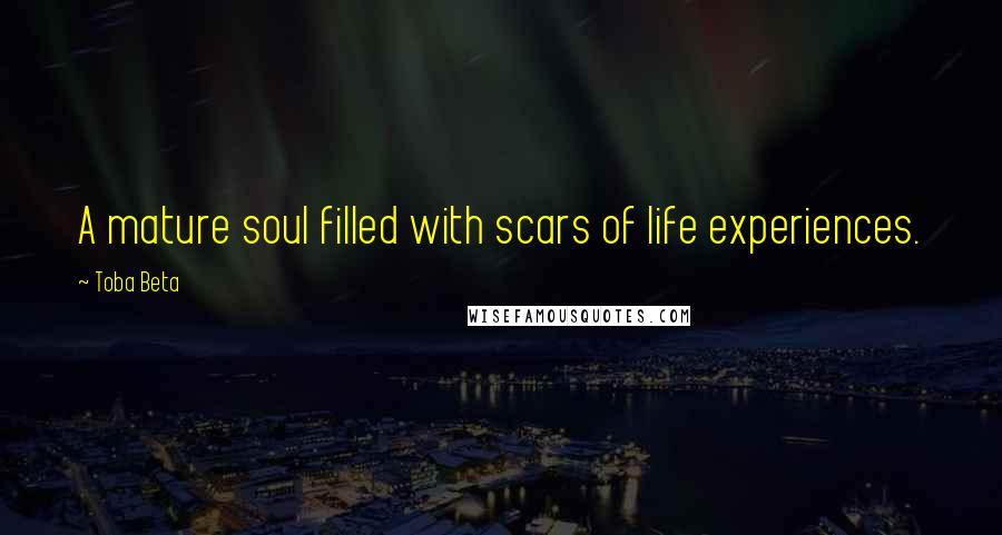 Toba Beta Quotes: A mature soul filled with scars of life experiences.