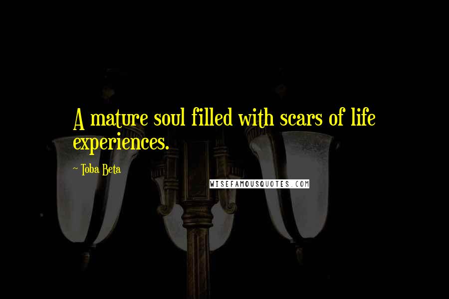 Toba Beta Quotes: A mature soul filled with scars of life experiences.